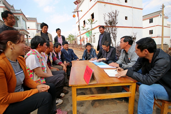 陸良縣龍海鄉紀委干部在小新村開展一線接訪活動 1_副本.jpg